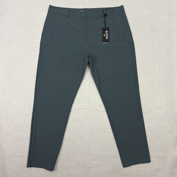 RHONE Mens 34x30 Commuter Pants Slim Fit Shadow Blue Stretch Golf $138 NEW